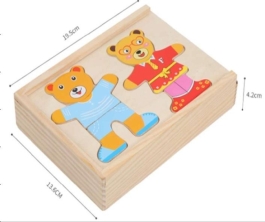 Puzzle drewno miś