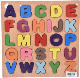 Puzzle drewno litery opakowanie 23,5 × 23,5 × 1 cm