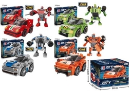 Klocki transformer robot z napędem opakowanie zbiorcze 4 sztuki